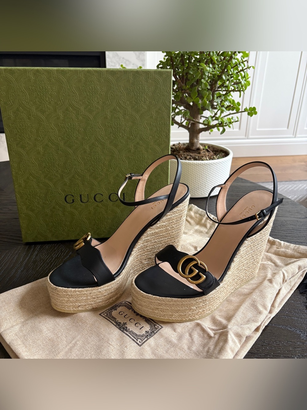 AUTHENTIC GUCCI ESPADRILLE PLATFORM WEDGE